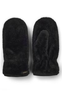 Womenswear gloves with metal logo letters, Black