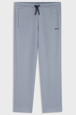 Regular-fit tracksuit bottoms in cotton-blend piqu&eacute;, Grey