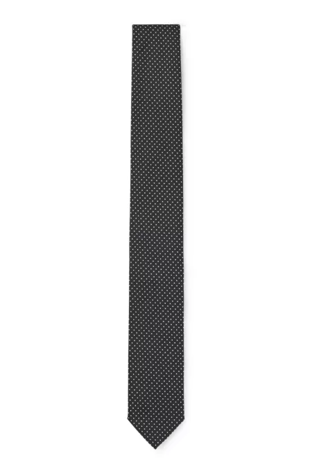 Jacquard-Krawatte aus Seiden-Mix mit Punkte-Motiv