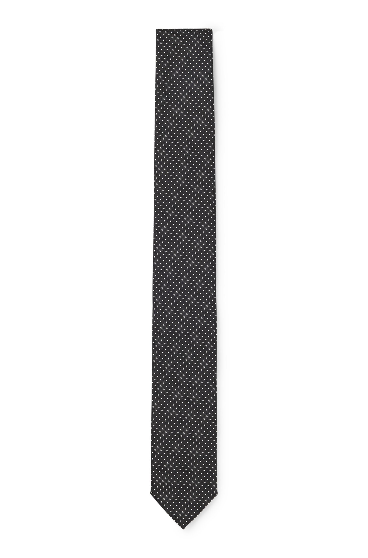Hugo Jacquard-woven silk-blend tie with dot motif slipsar herr