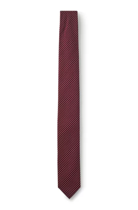 Jacquard-woven silk-blend tie with dot motif