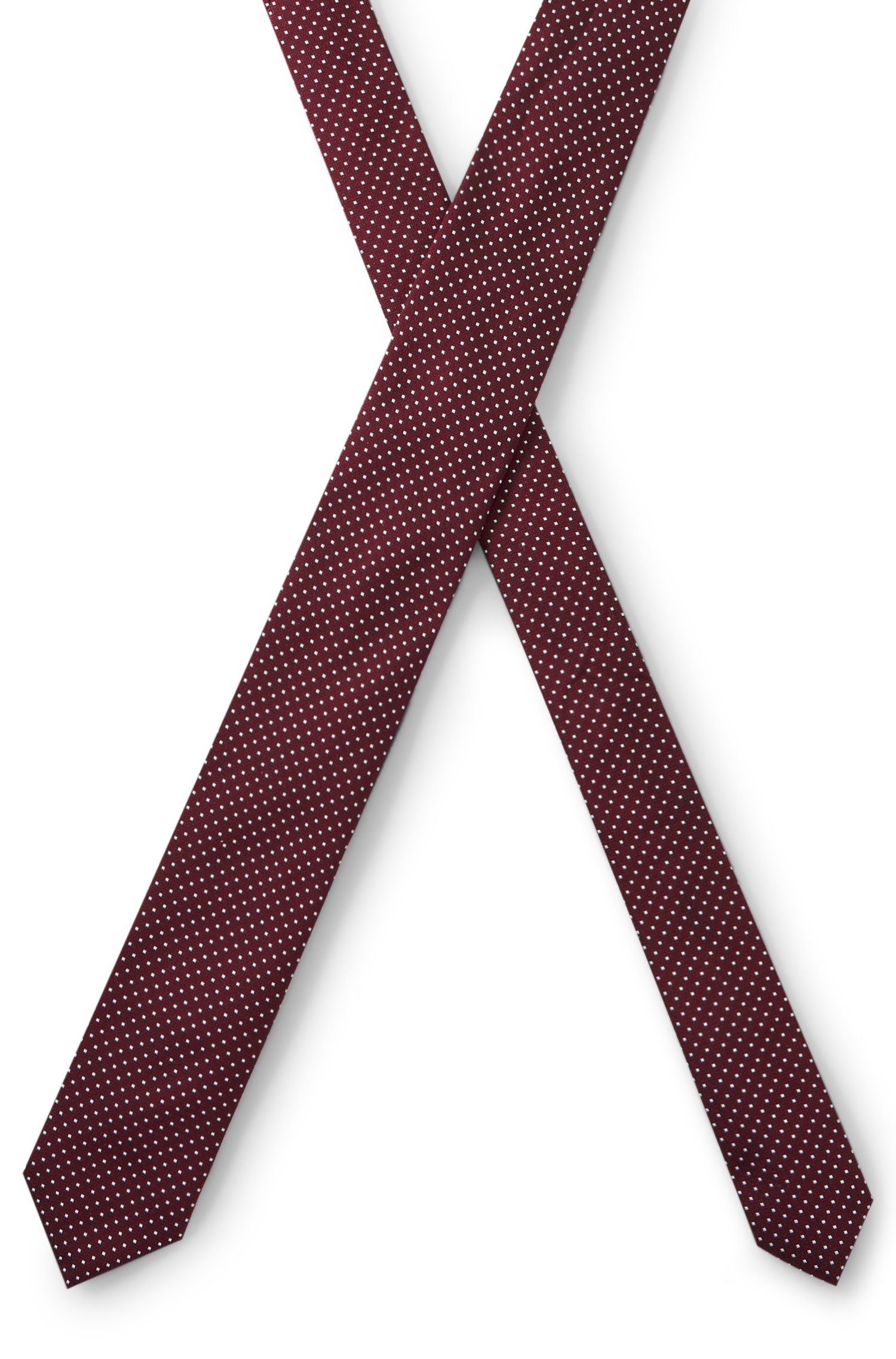 Hugo Jacquard-woven silk-blend tie with dot motif slipsar herr – bild 3