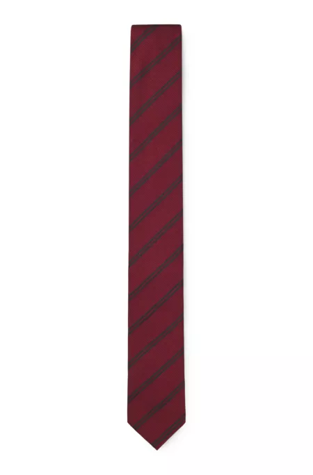 Modern silk-blend tie with a stripe motif