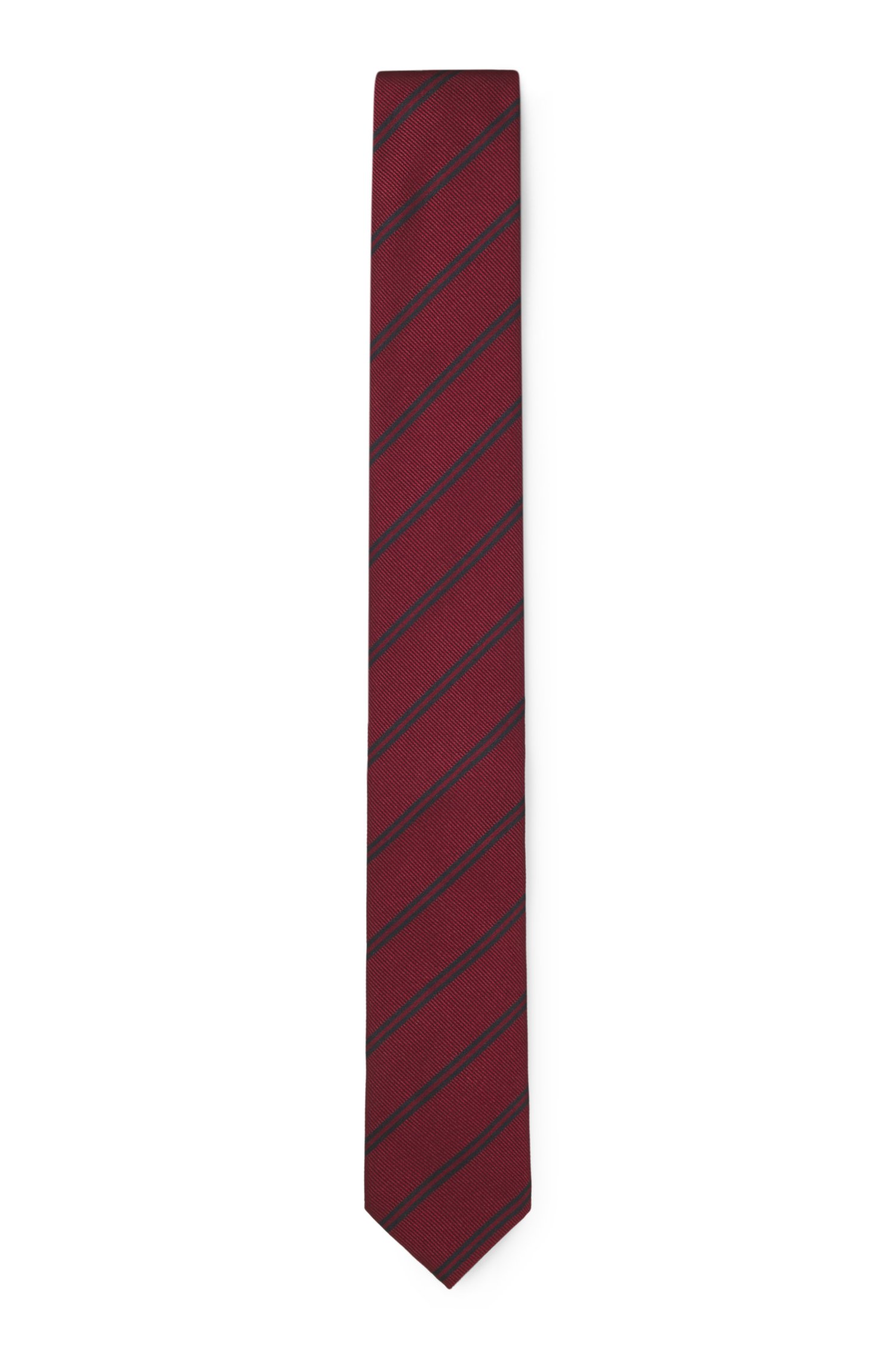 Hugo Modern silk-blend tie with a stripe motif slipsar herr