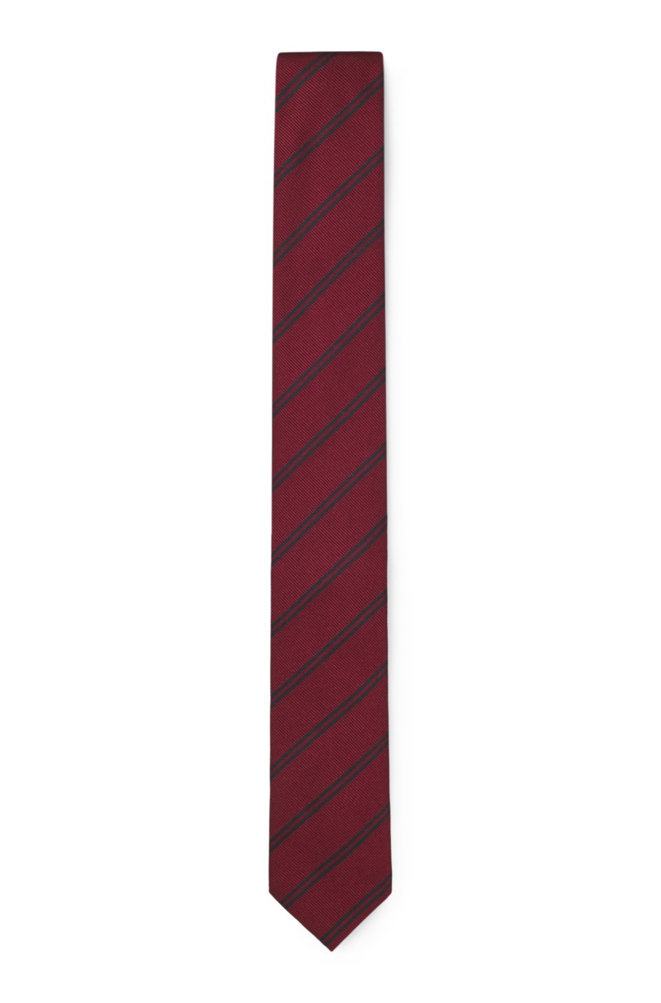 Modern silk-blend tie with a stripe motif