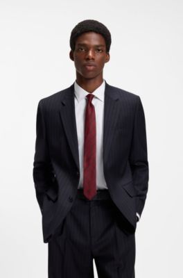Modern silk-blend tie with a stripe motif, Dark pink