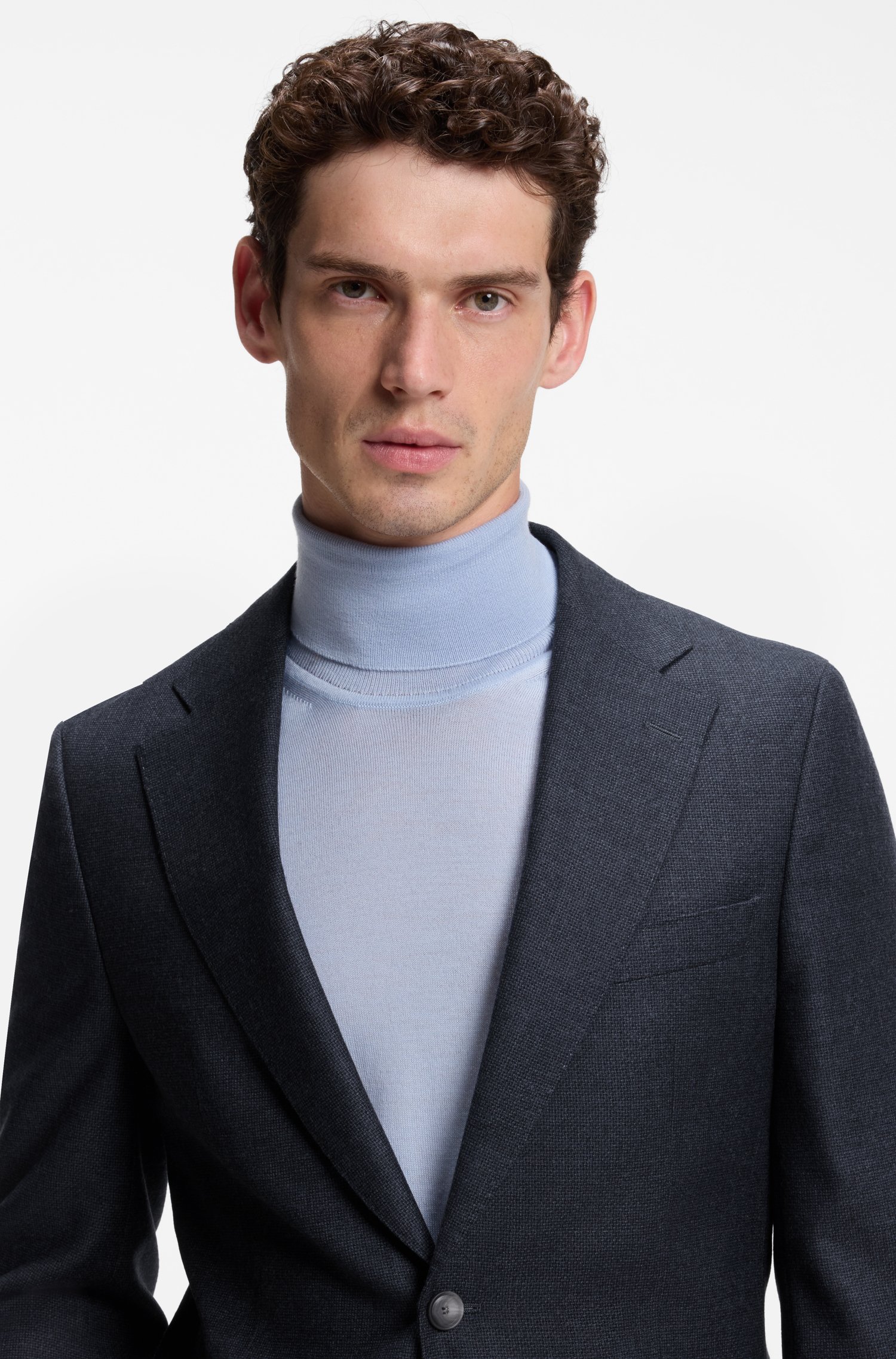 Boss Patterned slim-fit blazer in Italian virgin wool herr – bild 3