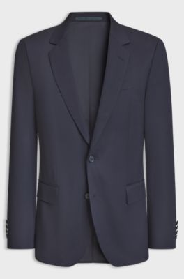 BOSS BY BECKHAM slim-fit suit jacket in wool and cashmere, Dark Blue