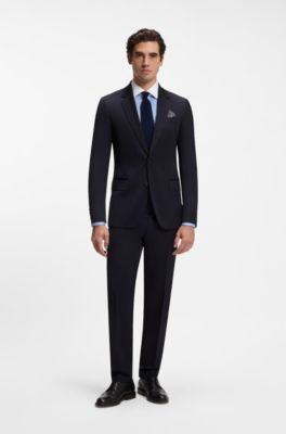 BOSS BY BECKHAM slim-fit suit jacket in wool and cashmere, Dark Blue