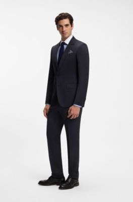 BOSS BY BECKHAM slim-fit suit jacket in wool and cashmere, Dark Blue