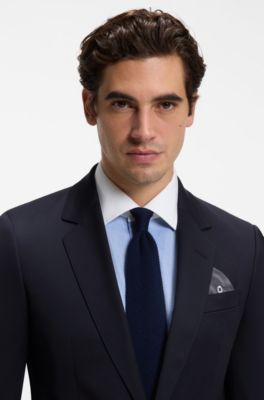 BOSS BY BECKHAM slim-fit suit jacket in wool and cashmere, Dark Blue