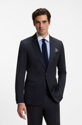 BOSS BY BECKHAM slim-fit suit jacket in wool and cashmere, Dark Blue