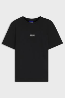 Cotton T-shirt with logo print, Black