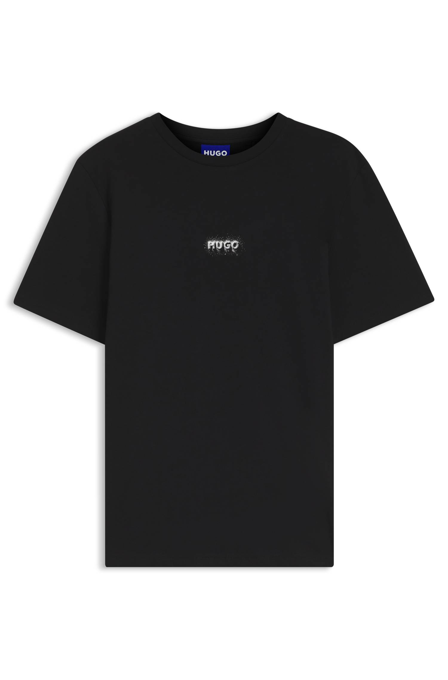 Hugo Cotton T-shirt with logo print herr – bild 4