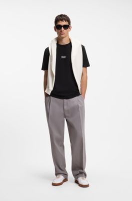 Cotton T-shirt with logo print, Black