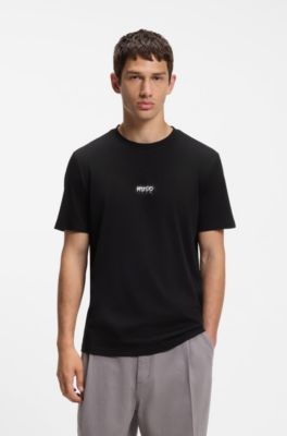 Cotton T-shirt with logo print, Black
