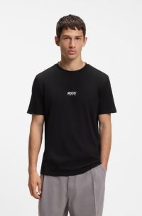 Cotton T-shirt with logo print, Black