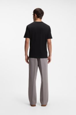 Cotton T-shirt with logo print, Black