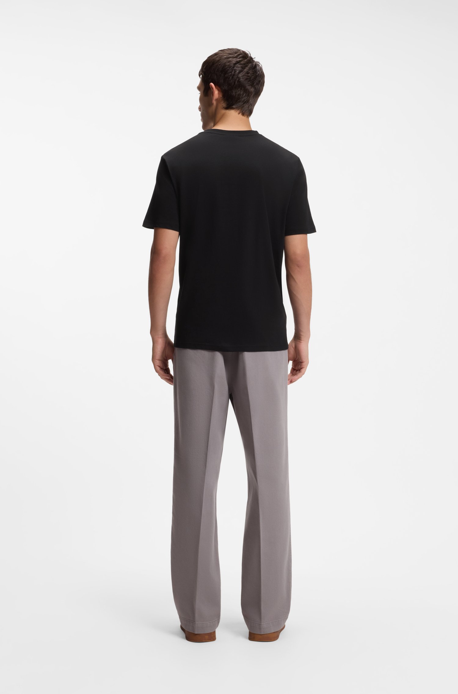 Hugo Cotton T-shirt with logo print herr – bild 3