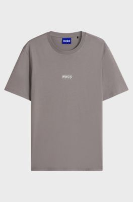 Cotton T-shirt with logo print, Light Grey