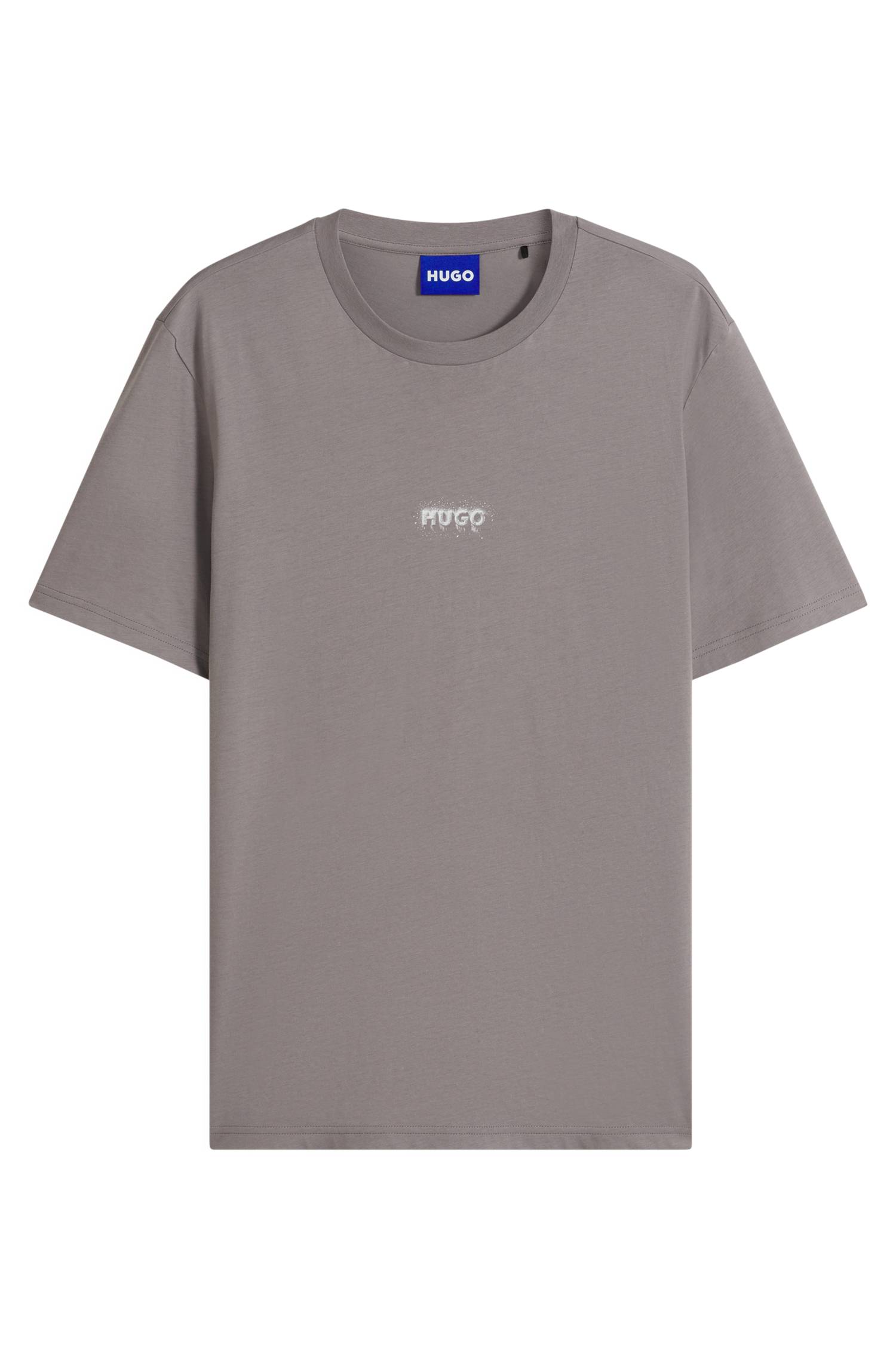 Hugo Cotton T-shirt with logo print herr – bild 4