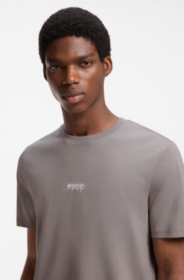 Cotton T-shirt with logo print, Light Grey