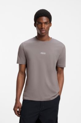 Cotton T-shirt with logo print, Light Grey
