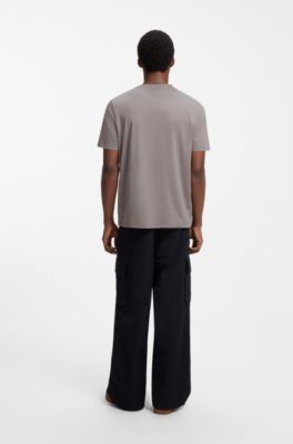 Cotton T-shirt with logo print, Light Grey