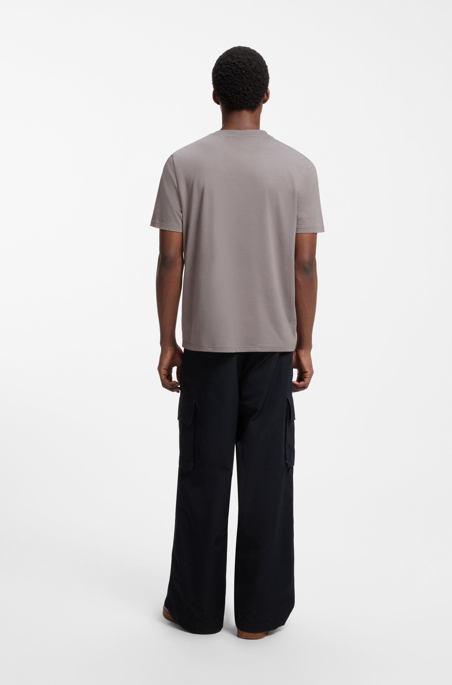 Hugo Cotton T-shirt with logo print herr – bild 3