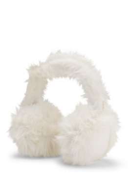 Hugo Faux-fur earwarmers with metallic logo detail håraccessoarer dam – bild 2