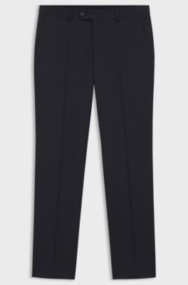 BOSS BY BECKHAM slim-fit suit trousers in wool and cashmere, Dark Blue