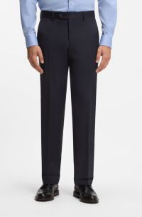 BOSS BY BECKHAM slim-fit kostuumbroek van wol en kasjmier, Donkerblauw