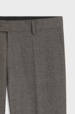 BOSS BY BECKHAM slim-fit suit trousers in Italian wool, Dark Brown