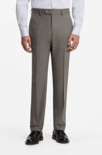 BOSS BY BECKHAM Pantalon de costume Slim en laine italienne, Marron fonc&eacute;