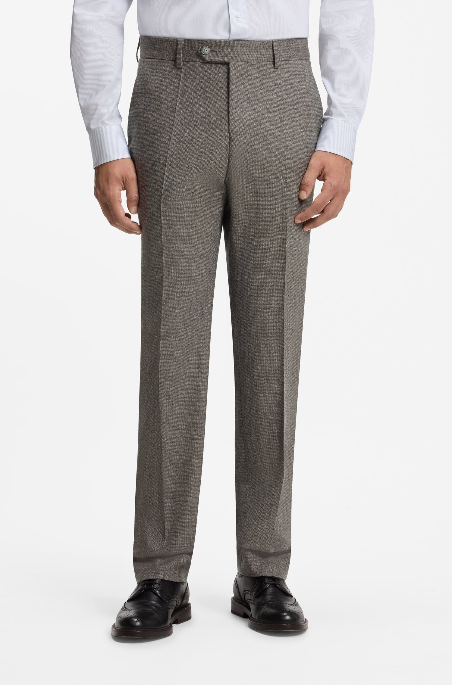 Boss BY BECKHAM slim-fit suit trousers in Italian wool byxor herr