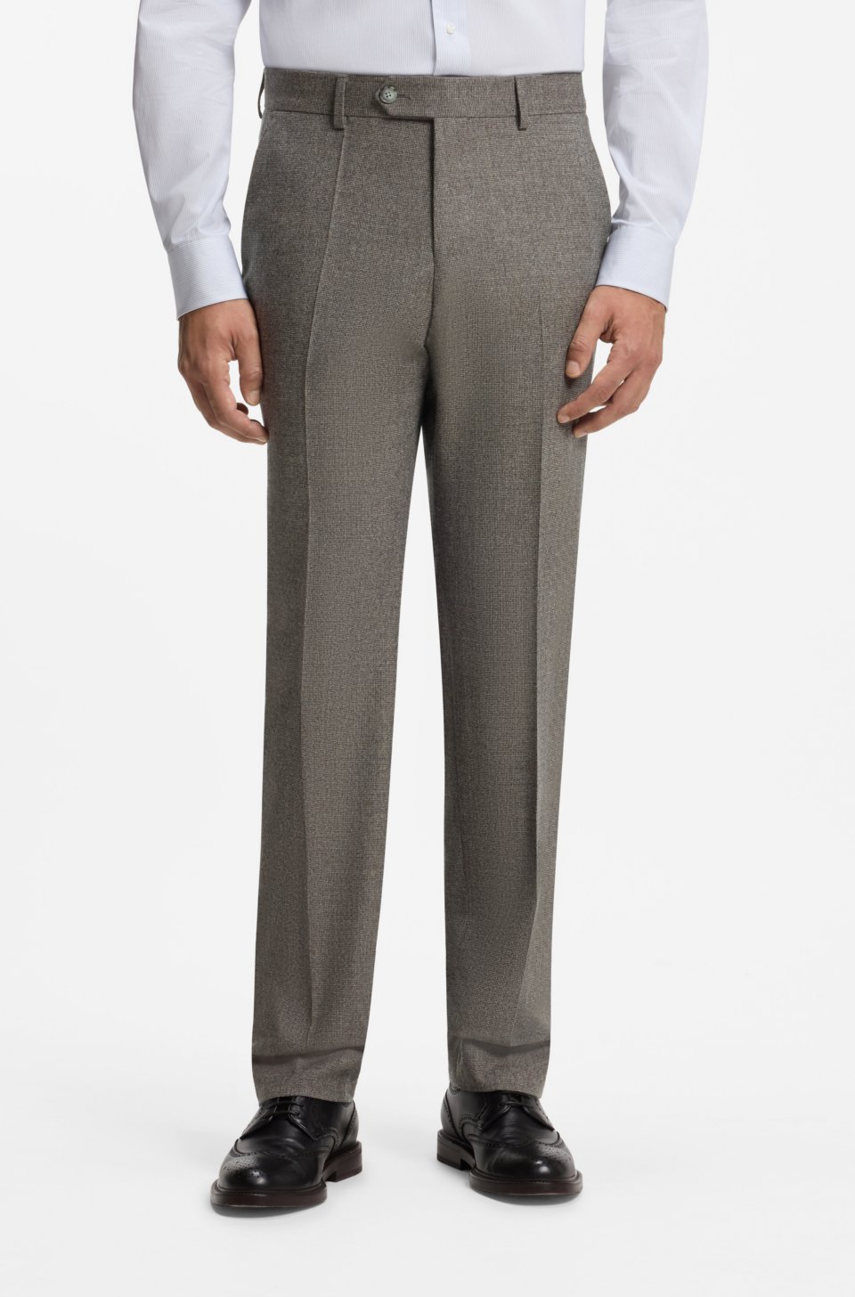 BY BECKHAM slim-fit suit trousers in Italian wool