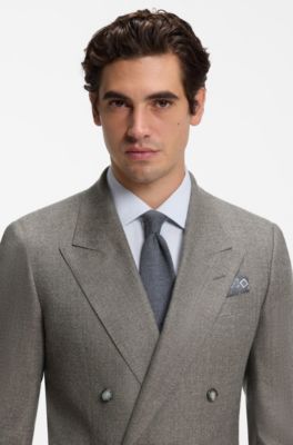BOSS BY BECKHAM slim-fit suit jacket in virgin wool, Dark Brown