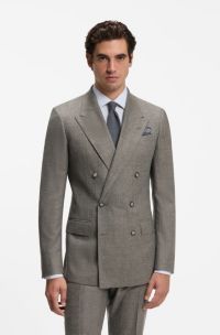 BOSS BY BECKHAM Veste de costume Slim en laine vierge, Marron fonc&eacute;