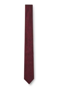Silk-blend tie with jacquard-woven floral pattern, Dark pink