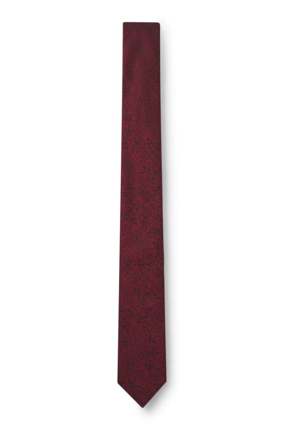 Silk-blend tie with jacquard-woven floral pattern