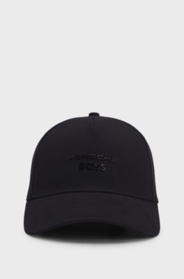 Porsche x BOSS stretch-cotton cap with gloss logo, Black