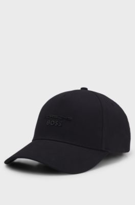 Porsche x BOSS Cappellino in cotone elasticizzato con logo lucido, Nero