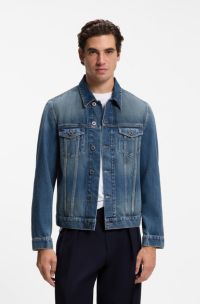 BOSS BY BECKHAM Giubbotto in denim blu, Blu