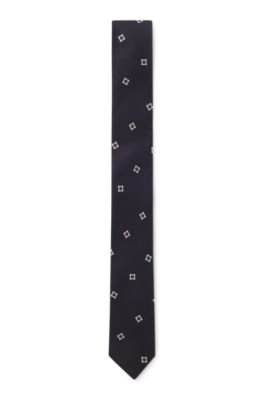 Tie with all-over digital print, Dark Blue