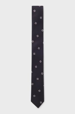 Tie with all-over digital print, Dark Blue