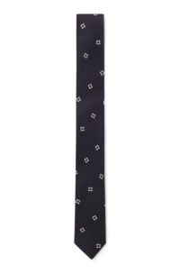 Tie with all-over digital print, Dark Blue