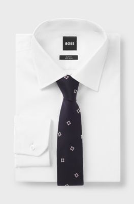 Tie with all-over digital print, Dark Blue