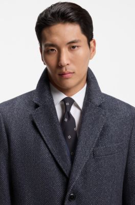 Tie with all-over digital print, Dark Blue