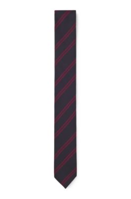 Formalwear tie with a diagonal stripe design, Dark Blue