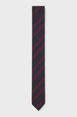 Formalwear tie with a diagonal stripe design, Dark Blue